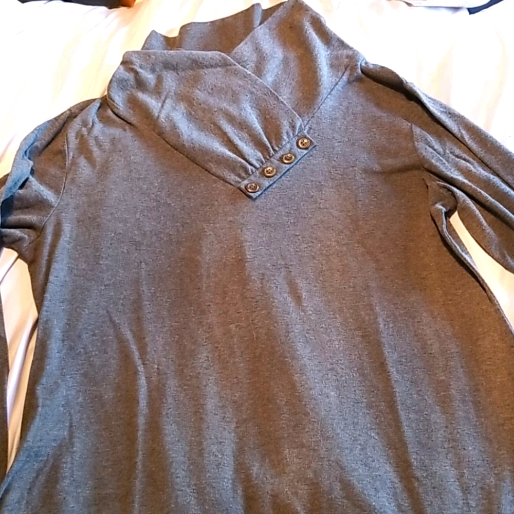 Soft gray cowl neck tunic/top